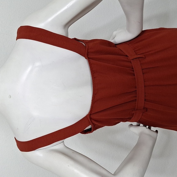 As U Wish "NEW" Juniors' Rust Boho Belted Cargo Jumpsuit Overalls Size L - Picture 5 of 14